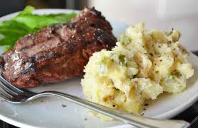 steak garlic mashed